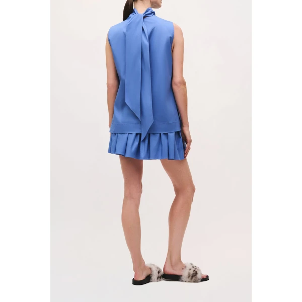 Brandon Maxwell Finn Top in French Blue, view 3
