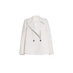 Brandon Maxwell Haven Trapeze Blazer in Ivory and Navy Pinstripe