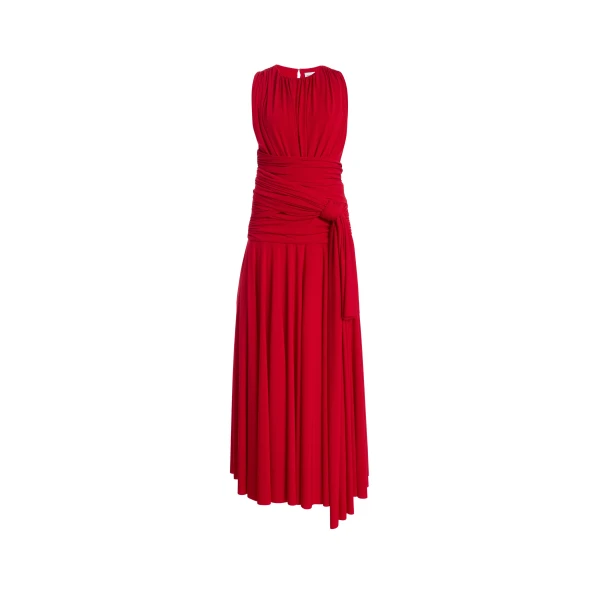 Brandon Maxwell Isadora Dress in Red Jersey