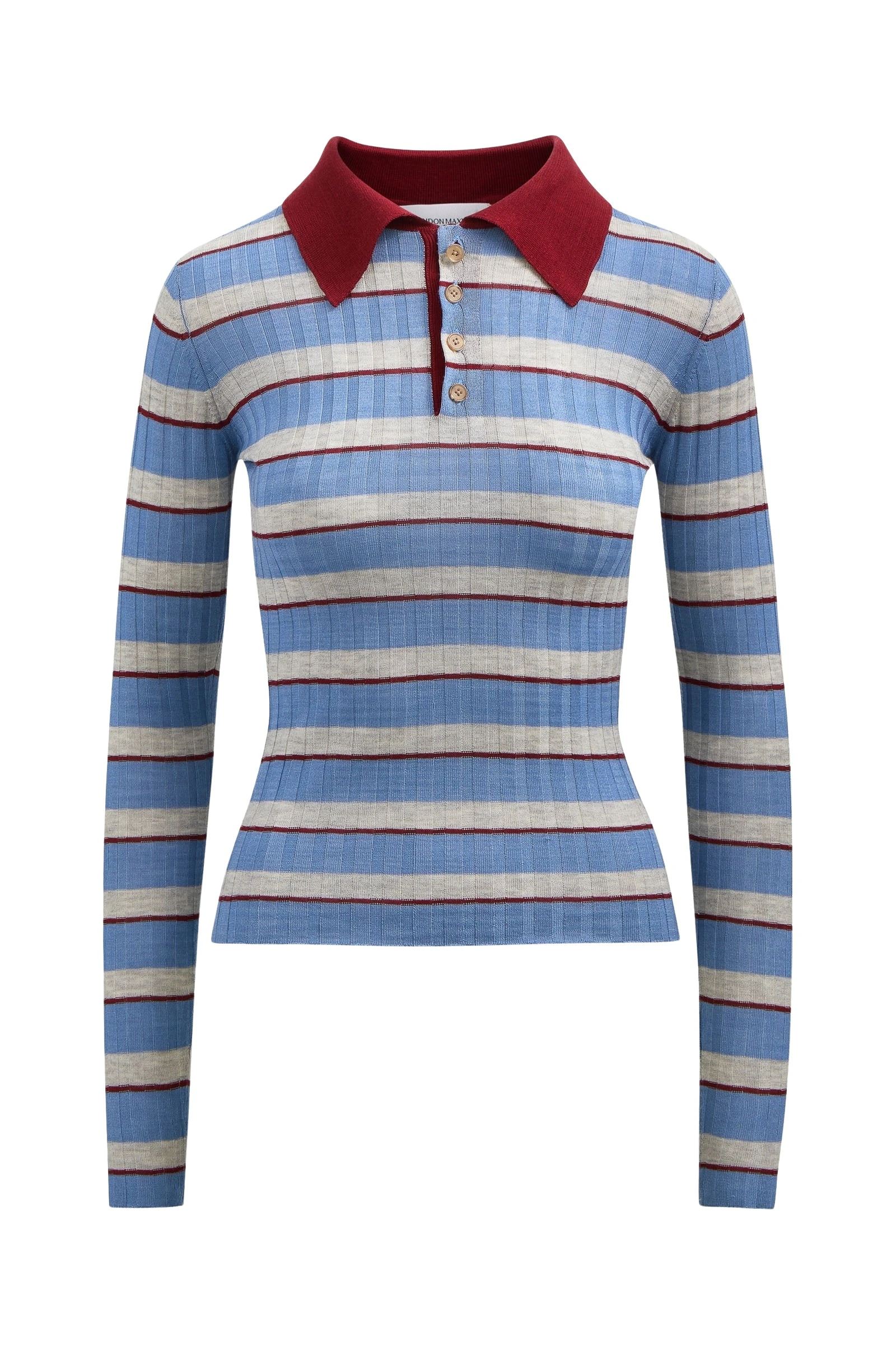 Brandon-Maxwell-Joni-Polo-Top-in-Blue-Stripe30965_nobg Brandon Maxwell Joni Polo Top in Blue Stripe