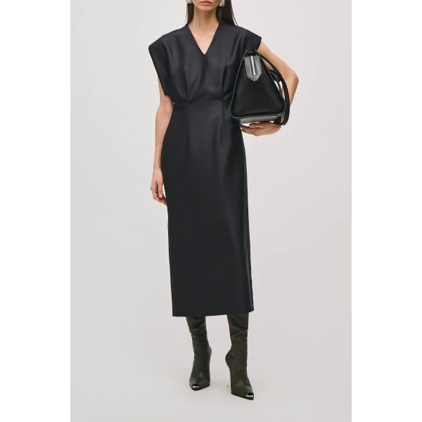 Brandon Maxwell Keaton Dress in Black, view 2