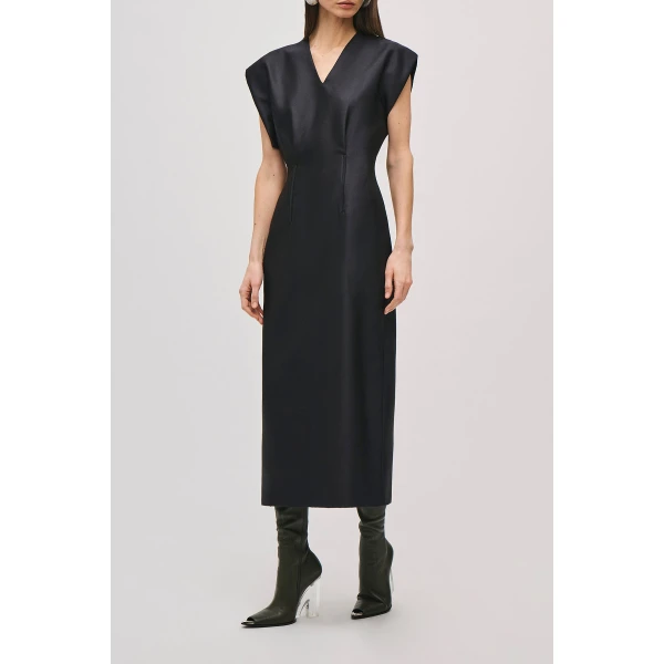 Brandon Maxwell Keaton Dress in Black, view 3