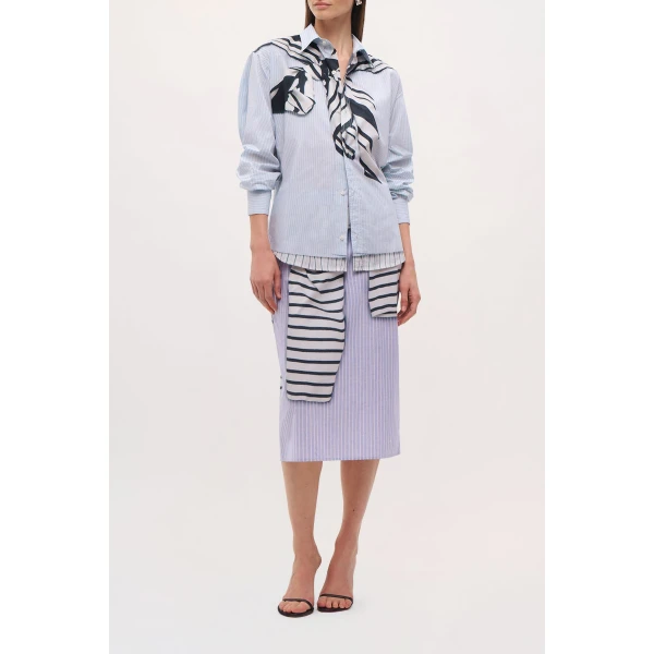 Brandon Maxwell Keegan Shirt in Trompe l’Oeil, view 2