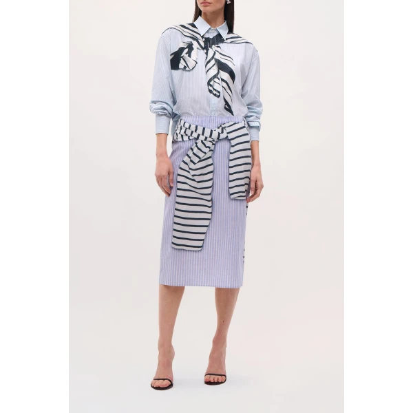 Brandon Maxwell Keegan Shirt in Trompe l’Oeil, view 4