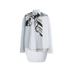 Brandon Maxwell Keegan Shirt in Trompe l’Oeil