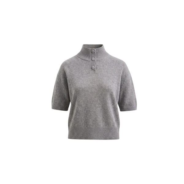 Brandon Maxwell Kinley Sweater in Husky Grey Cashmere