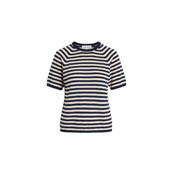 Brandon Maxwell Lee Tee in Navy/White Stripe Top