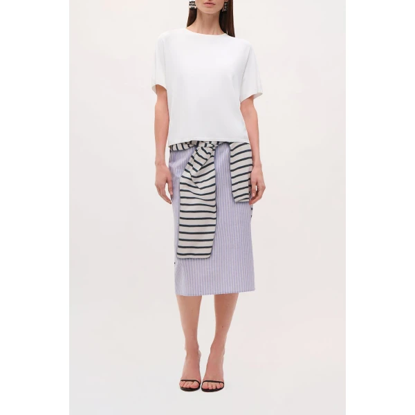 Brandon Maxwell Lee Tee in White Top, view 2