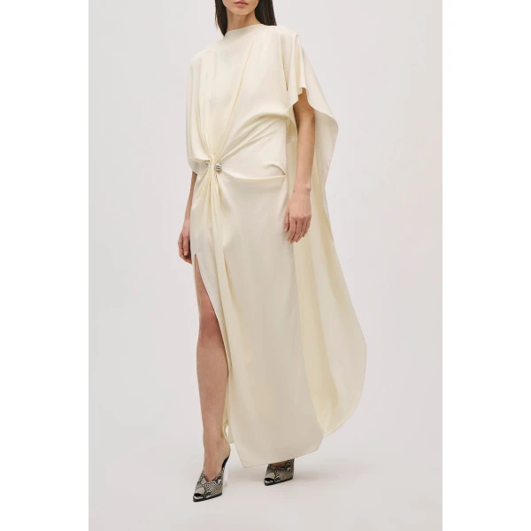 Brandon Maxwell Lucia Dress in Ivory, view 2