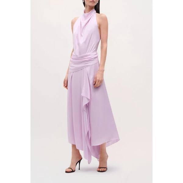 Brandon Maxwell Marin Dress in Dusty Pink, view 2