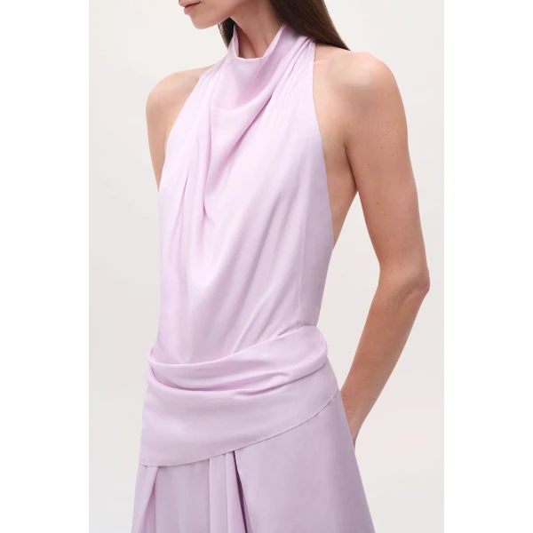 Brandon Maxwell Marin Dress in Dusty Pink, view 3
