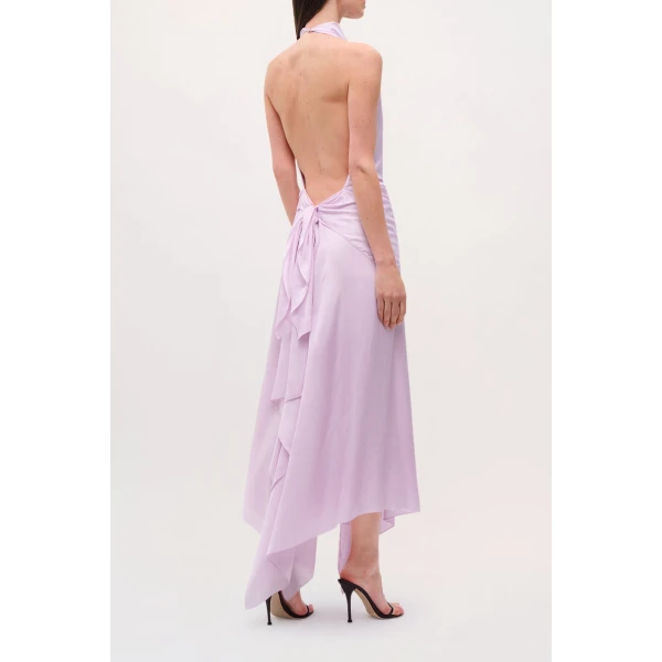 Brandon Maxwell Marin Dress in Dusty Pink, view 4