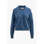 Brandon Maxwell Maris Sweater in Blue Cashmere
