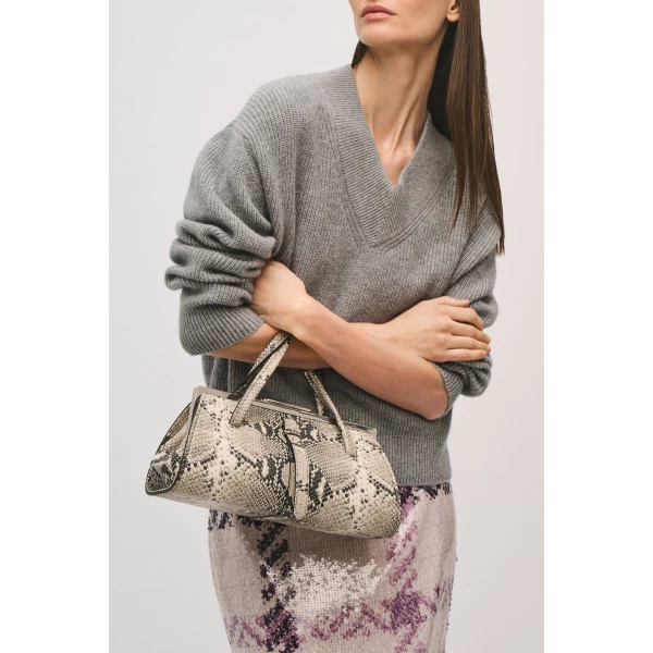 Brandon Maxwell Maris Sweater in Husky Grey Cashmere, view 2