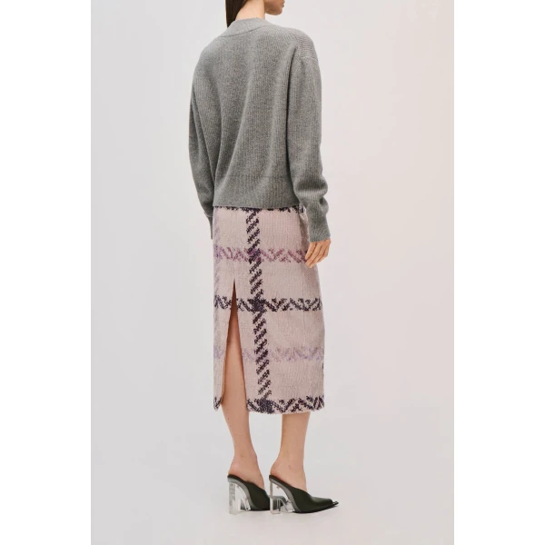 Brandon Maxwell Maris Sweater in Husky Grey Cashmere, view 5
