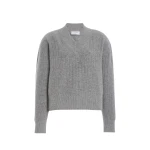 Brandon Maxwell Maris Sweater in Husky Grey Cashmere