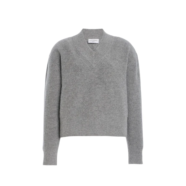 Brandon Maxwell Maris Sweater in Husky Grey Cashmere