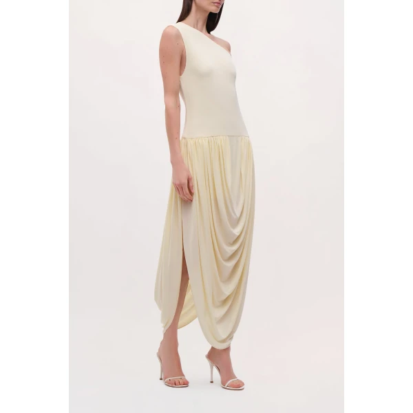 Brandon Maxwell Mila Dress in Butter Yellow, view 2