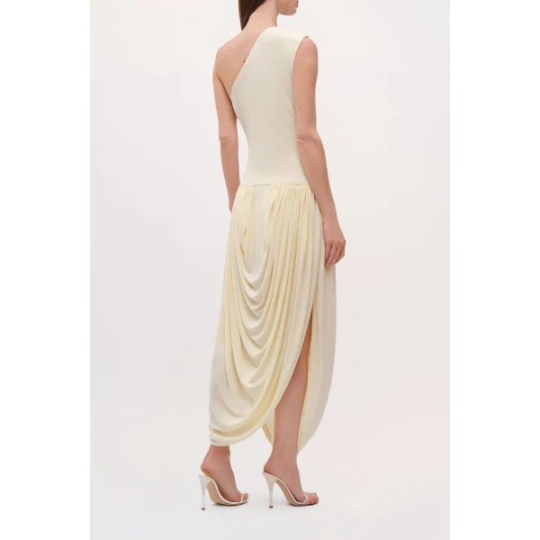 Brandon Maxwell Mila Dress in Butter Yellow, view 4