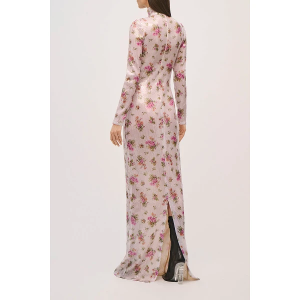 Brandon Maxwell Monet Gown in Pailette Blush Floral, view 4