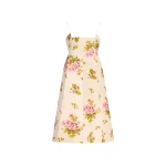 Brandon Maxwell Morena Dress in Light Pink Floral