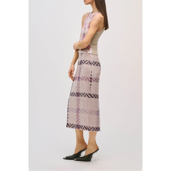 Brandon Maxwell Noemi Top in Pailette Blush Floral, view 3