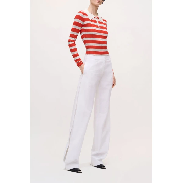 Brandon Maxwell Parks Trouser in White, view 2