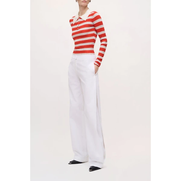 Brandon Maxwell Parks Trouser in White, view 3