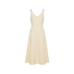 Brandon Maxwell Poppy Midi Dress in Butter Yellow