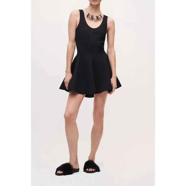 Brandon Maxwell Poppy Mini Dress in Black, view 2
