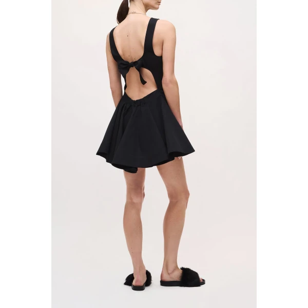 Brandon Maxwell Poppy Mini Dress in Black, view 3