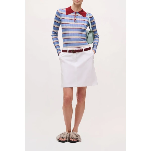 Brandon Maxwell Rhea Skirt in White, view 2