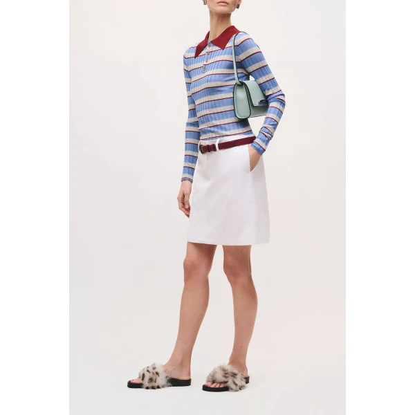 Brandon Maxwell Rhea Skirt in White, view 3