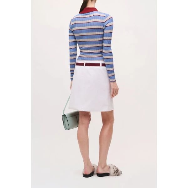 Brandon Maxwell Rhea Skirt in White, view 4