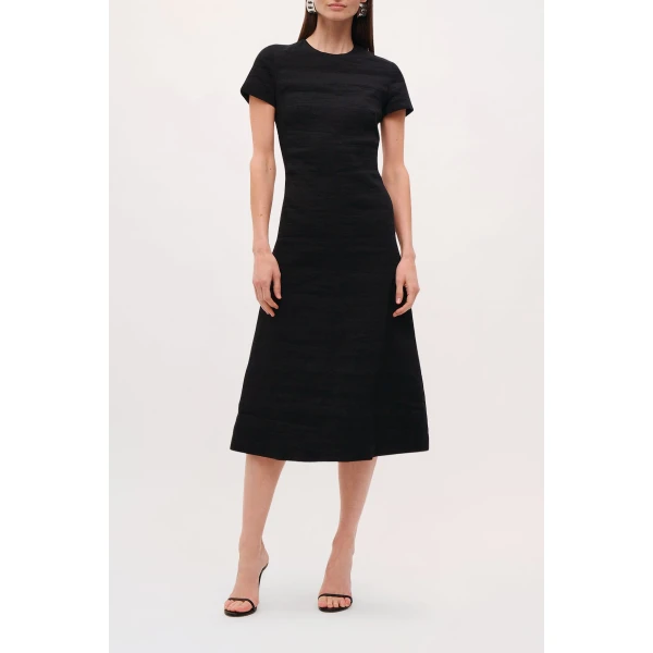 Brandon Maxwell Ridley Midi Dress in Black, view 2
