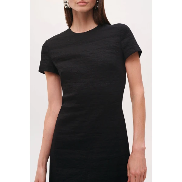 Brandon Maxwell Ridley Midi Dress in Black, view 3