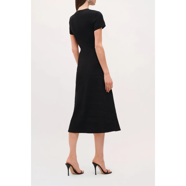 Brandon Maxwell Ridley Midi Dress in Black, view 4