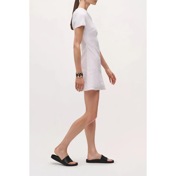 Brandon Maxwell Ridley Mini Dress in White, view 3