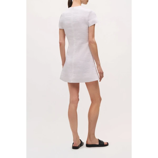 Brandon Maxwell Ridley Mini Dress in White, view 4
