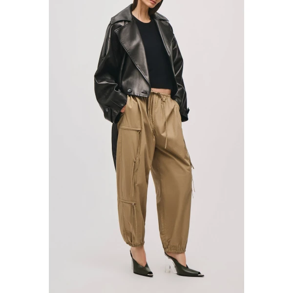 Brandon Maxwell Scout Pant in Khaki, view 2