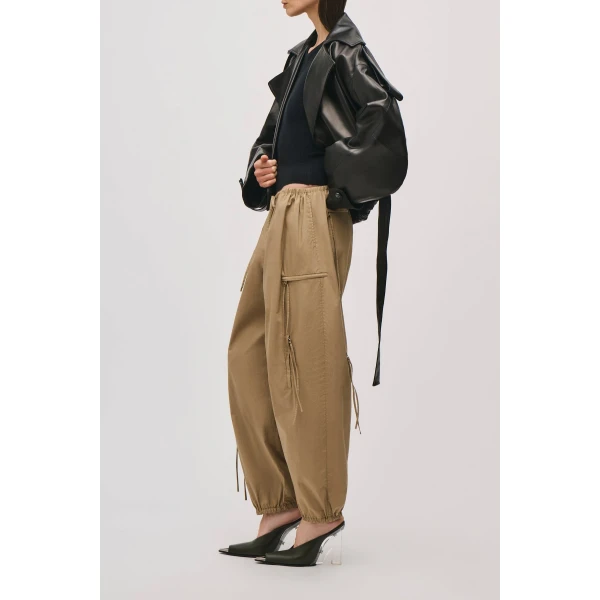 Brandon Maxwell Scout Pant in Khaki, view 3