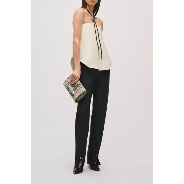 Brandon Maxwell Shea Top in Ivory, view 2