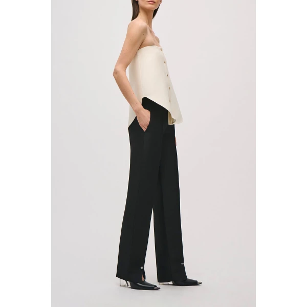 Brandon Maxwell Shea Top in Ivory, view 4