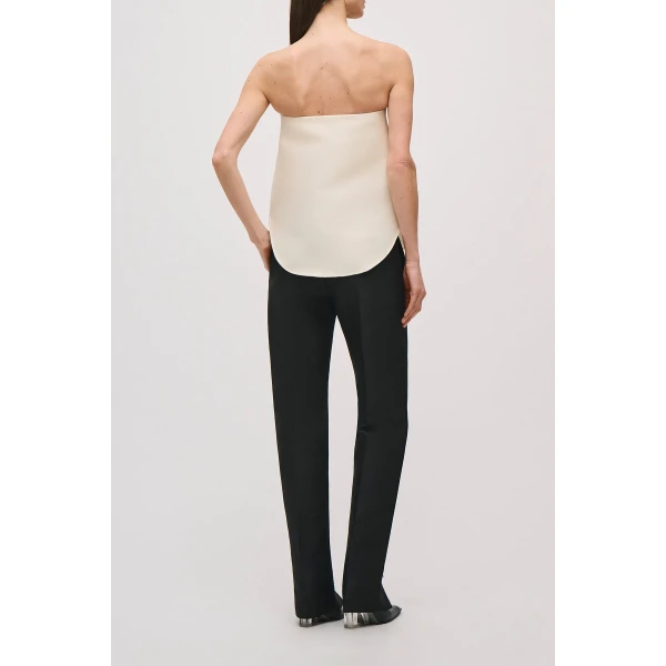 Brandon Maxwell Shea Top in Ivory, view 5