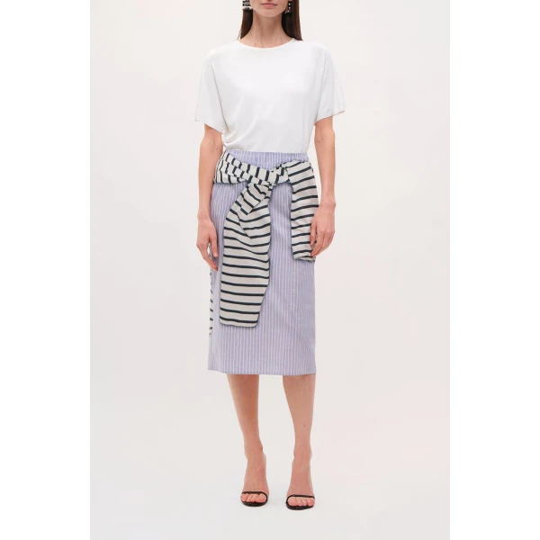 Brandon Maxwell Townes Skirt in Trompe l’Oeil, view 2