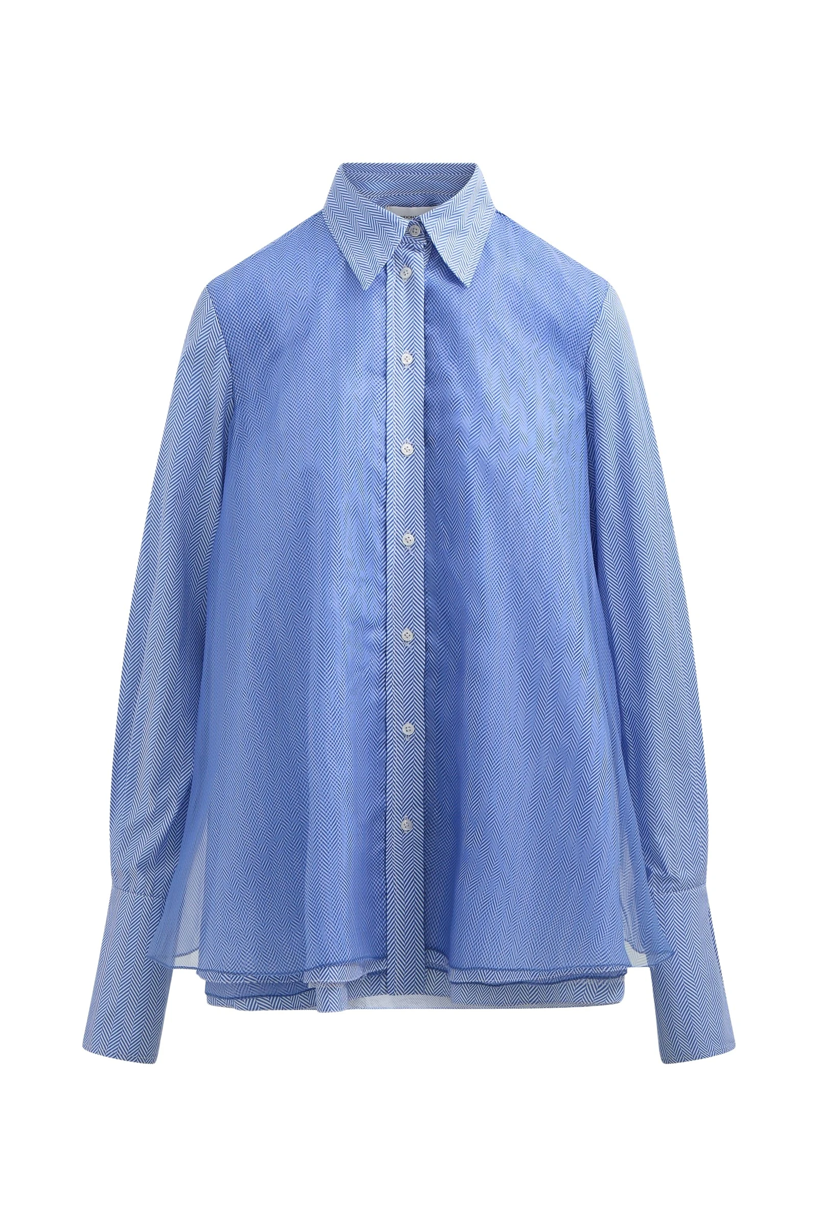 Brandon-Maxwell-Vaughn-Shirt-in-Blue-Herringbone40494_nobg Brandon Maxwell Vaughn Shirt in Blue Herringbone