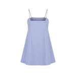 Brandon Maxwell Zinnia Dress in Blue Herringbone