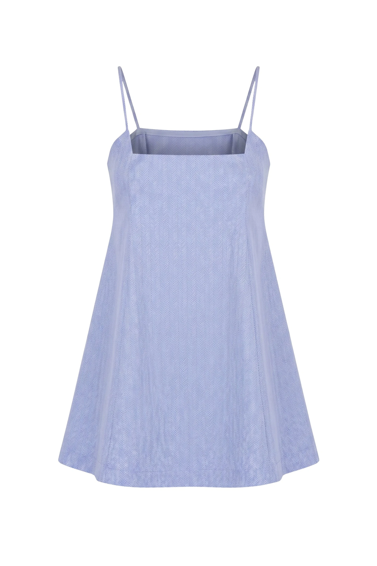 Brandon-Maxwell-Zinnia-Dress-in-Blue-Herringbone85765_nobg Brandon Maxwell Zinnia Dress in Blue Herringbone
