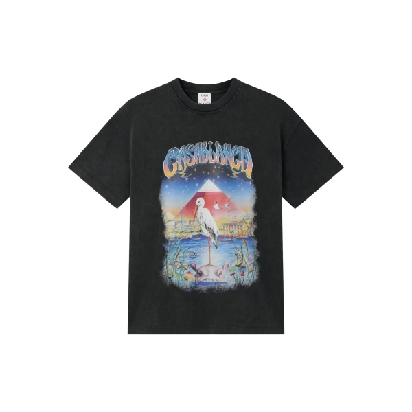 Casablanca Black Egypt As It Was Oversized Short Sleeve T-Shirt