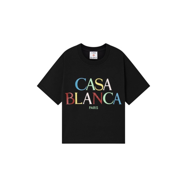 Casablanca Black Logo Cropped Baby Short Sleeved T-Shirt